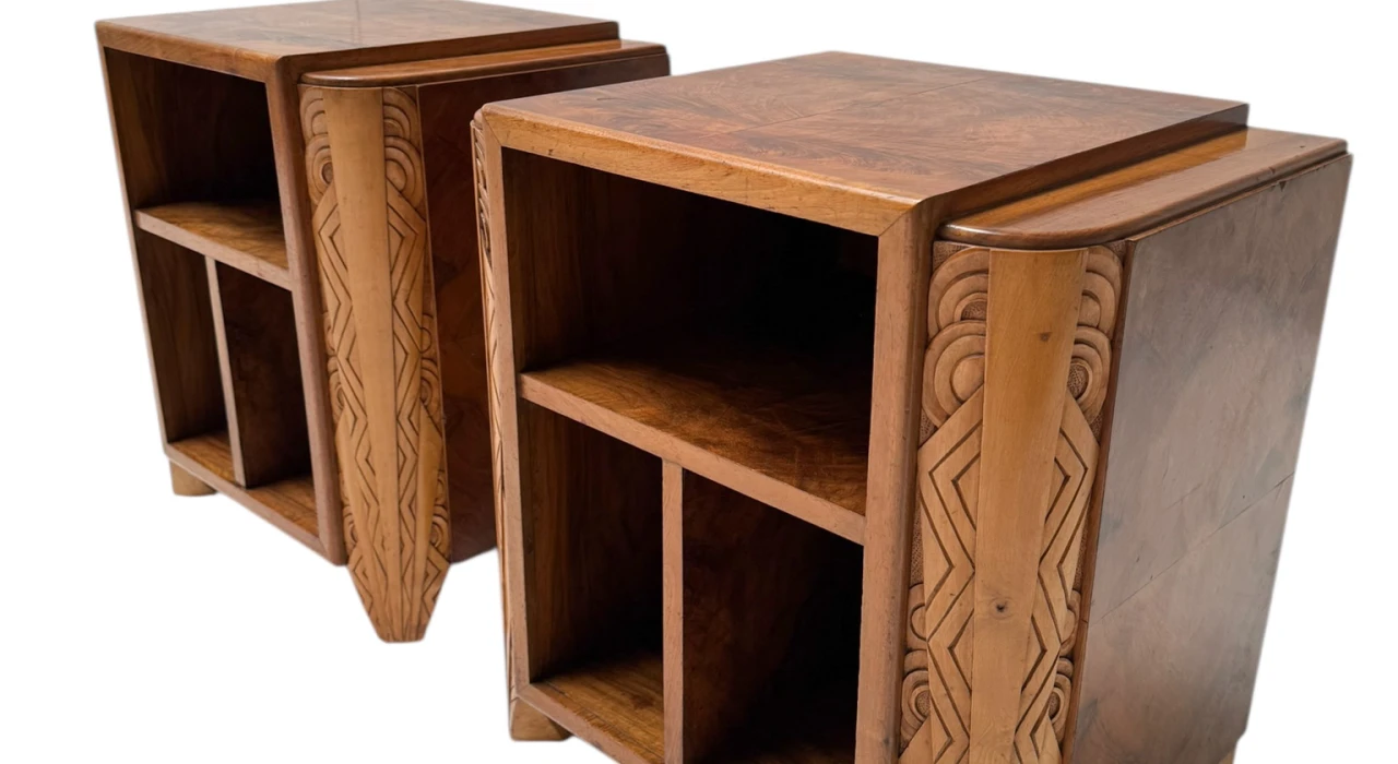 Two Art Deco Cabinets or Bed Side Tables, 1930s